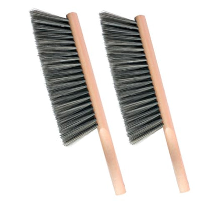 Soft Bench Brush Wooden Handle for Shop Counter Sofa 14" (2pcs Gray) - color: 2 Gray