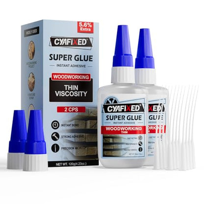 Super Thin CA Glue 4 oz, Instant Cyanoacrylate Super Glue for Woodworking - size: 4 oz