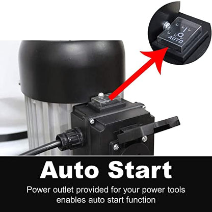 BUCKTOOL 750 CFM Auto-Start Dust Collector,1.2HP 13-Gallon Capacity - size: 750 CFM