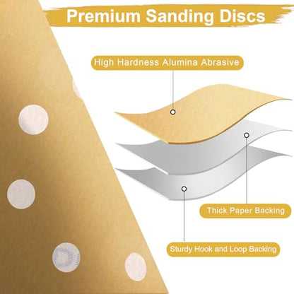 5 Inch 8-Hole Hook and Loop Sanding Discs 800 Grit, 100 PCS