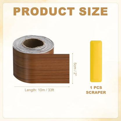 HARFINGTON Wood Grain Repair Tape 2" x33ft Self-Adhesive Repair Patch - color: Light Brown, size: 2" x 33ft