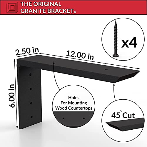 Heavy Duty Wood Shelf Brackets (12 in. x 06 in.)-Decorative Rustic Wall Shelf Supports for Floating Shelves, Bookshelves, and Kitchen Storage – Solid Steel Brackets with Pre-Drilled Mounting Holes - size: 12 x 06 Inches