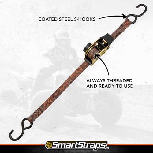 SmartStraps 10 ft Retractable Ratchet Straps, 2 Pack, 3,000 lb, Camo - color: Camo-2 Pack, size: 2 Pack