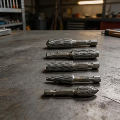 5-Piece Electric Rotary File Set For Drill Bits, High-Carbon Steel Grinding Burr Heads For Milling And Filing For Metal Use