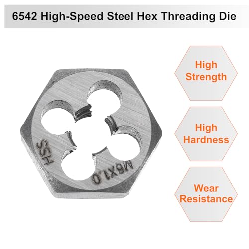 HARFINGTON Hex Threading Die M6x1 Metric Thread Rethreading Fixed Die - size: M6 x 1