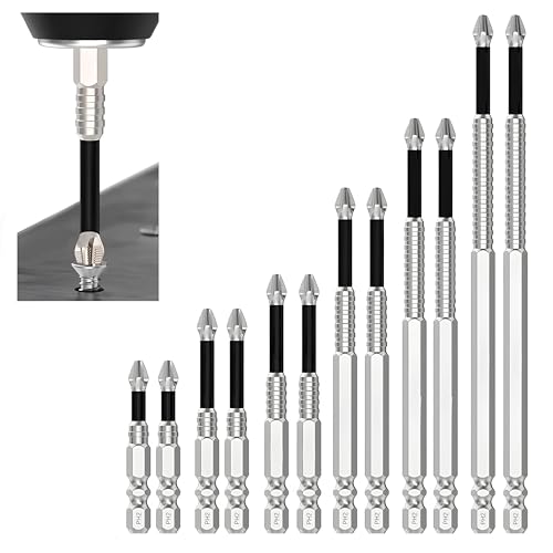High Magnetic Screwdriver Drill Bit Set, Anti Slip Magnetic Electric Screwdriver Set for Impact Driver, Upgrade Strong Magnetic Durability Screwdriver Drill Bit Set, 25 50 65 70 90 150mm (2 Set) - size: 2 New