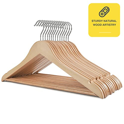 Wooden Hangers 30 Pack Clothes Hanger for Daily Used,Coat Hangers for Closet,Heavy Duty Wood Hanger for Suit, Shirts, Jackets, Dress, Pant （Light Natural） - color: Light Natural