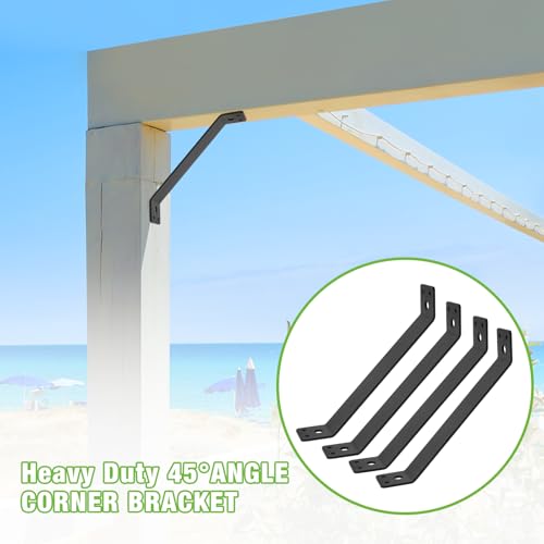 45-Degree Angle Bracket,4pcs 7.28"x1.5" Corner Brace Support - size: 7.28" x 1.5"