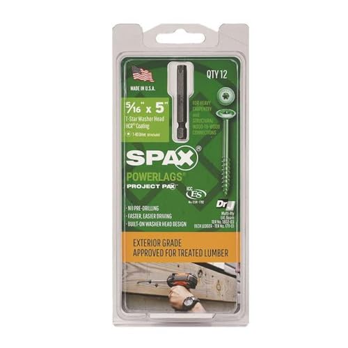 SPAX 5028491 5 in. PowerLags Washer Head Structural Screws, 12 per Pack
