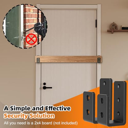 8 Pack Door Barricade Brackets, U-Shaped, 3mm, 2x4 Lumber Lock - size: 8 Pack-3MM