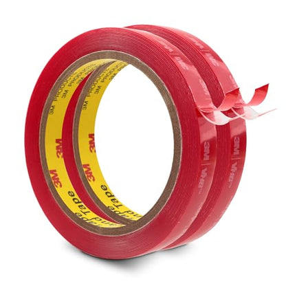 3M Double Sided Tape 0.5''x15.4Ft 2 Pack Clear - color: Clear, size: 0.5''×15.4Ft