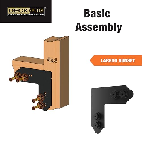 Deck Plus Laredo Sunset 90 Degree Outside Angle, 4in, 1 Pack, Black