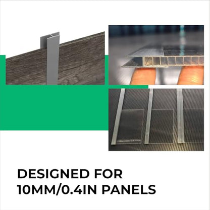 OWLHAUS Aluminum Greenhouse Panel Connectors, H Channel 4mm 4 ft, 10 Pack - style: 4mm Aluminum H Connectors