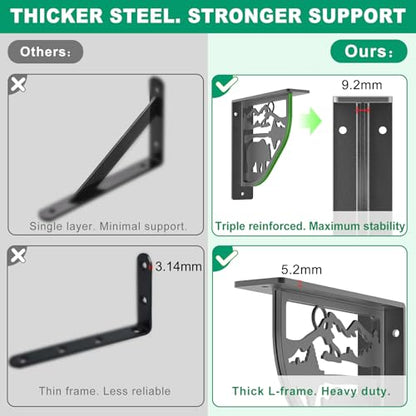 SELEWARE Heavy Duty Shelf Brackets 8" Decorative L Brackets, Bear 2Pcs - style: Bear-2 pack
