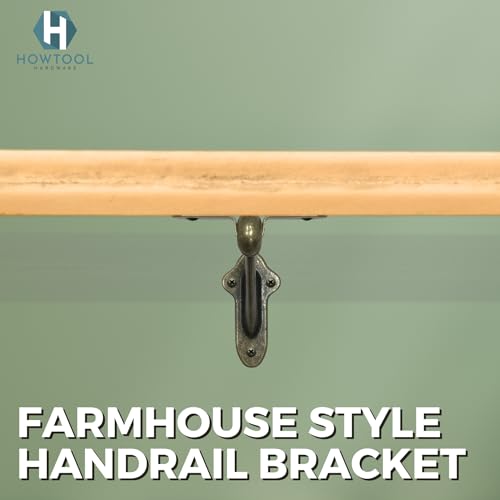 Stair Handrail Brackets Wooden Railing Support Antique Brass, 3 Pack | HOWTOOL - color: Antique Brass