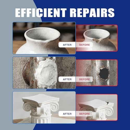 Epoxy Putty White - 14oz Fast Repair Pool & Plumbers Putty, High-Strong 2-Part Epoxy Clay for Metal Ceramic Tile Wood, Waterproof Leak Fix for Swimming Pool, Pipe, Crack, Hole, Sculpting - color: White