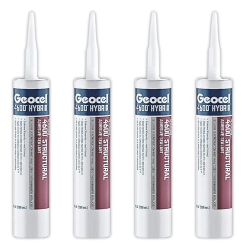 4600 Hybrid Structural Adhesive Sealant 10.1 oz Cartridge Waterproof Flexible Construction Adhesive Sealant for Roofing Flashing Metal Masonry Wood and Glass 4 Pack (Bronze) - color: Bronze