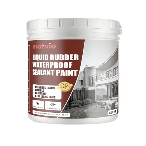 Crystal Clear Waterproof Sealant, 1 Quart | Transparent Liquid Rubber Coating | Elastic Leak Repair for Shower, Tile & Bathroom | UV Resistant | Invisible Seal for Windows, Masonry & Roofs - color: CLEAR