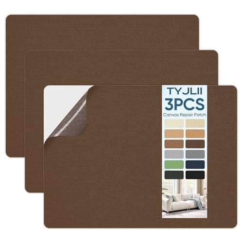 Canvas Repair Patch，Waterproof Self Adhesive Fabric Patch for Tent,Boat Cover,Canopy,Umbrella,Furniture Cover,Awning,Luggage,Couch.(8.3″ x 11″-Brown) - color: Brown