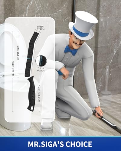 MR.SIGA Crevice Cleaning Brush, Grout Scrub Brush for Corners, Tight Spaces