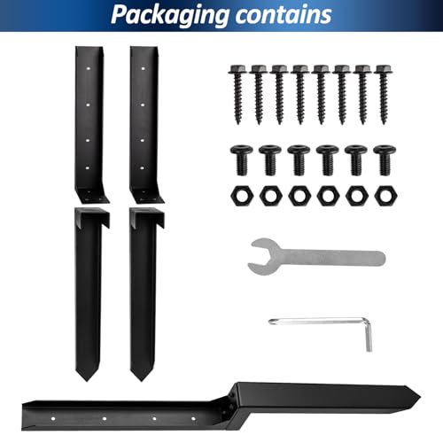 2 Pcs Fence Post Repair Kit Angle Metal Sturdy Ground Stakes