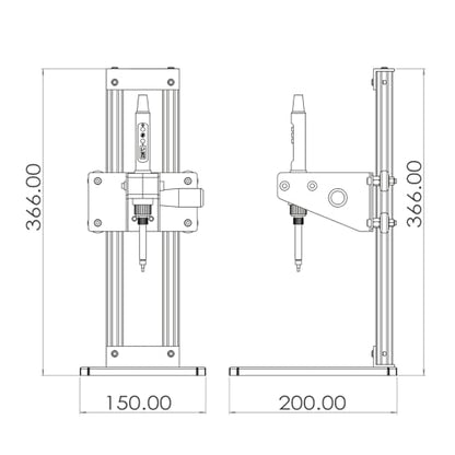 Vertical Heat Set Insert Tool Press for Plastic Parts & 3D Print Components - color: ZW12H+