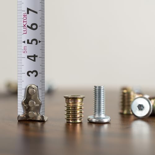 FLOWYLINE 40Pcs M8 Bolt & Threaded Insert Kit for Wood & Metal | | Screws Assortment Kit - size: M8