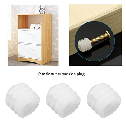 Create idea 100Pcs M4x8mm Hinge Expansion Dowels Plastic Expansion Dowels 3mm White Hinge Dowel Inserts Accessories for Cabinet Cupboard 8.8x8mm