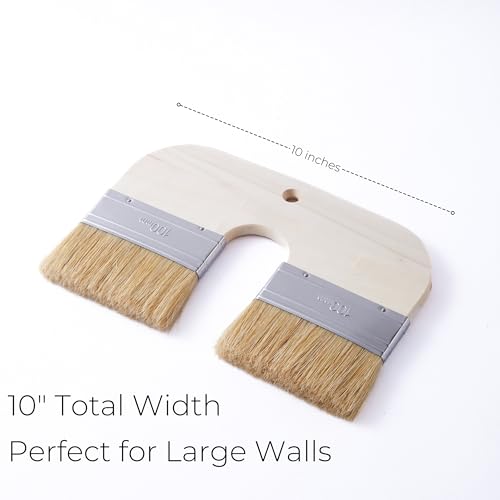 Limewash Paint Brush, 4 in Natural Bristle Double Brush