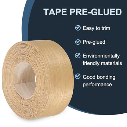 PATIKIL Black Limba Edge Banding, 1-1/2 Inch x 25 ft Wood Veneer Tape Pre-glued Flexible Plywood Edge Banding with Hot Melt Adhesive for Furniture Restoration