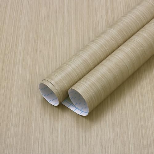 Heroad Oak Wood Contact Paper for Cabinets Countertops Drawers Table Desk Wood Wallpaper Modern Wood Grain Contact Paper Self Adhesive Removable Vinyl Rolls 17.7" x 197" - color: Light Oak Wood, size: 17.7" x 197"