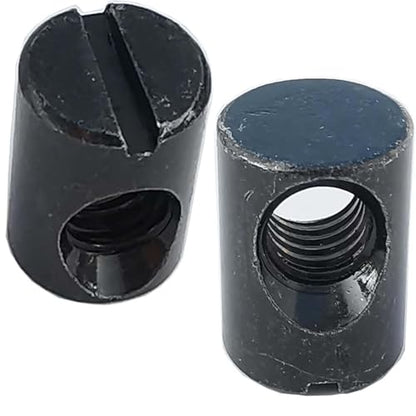 M6 Barrel Nuts 10 x 11mm Dowels Slotted Nuts Horizontal Hole Hardware Replacement Kit for Crib Bed Headboards Chairs Furniture (Black, 12 Pcs)