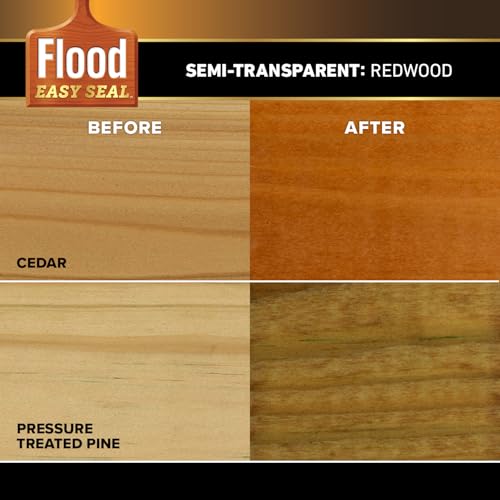 Flood Easy Seal 1 gal Redwood Semi-Transparent Exterior Wood Stain & Sealer - color: Redwood