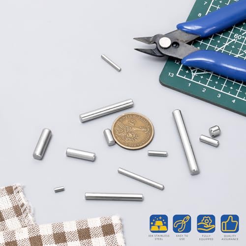 Glarks 175pcs M4 Solid Dowel Pins Kit, 12 Sizes Stainless Steel Cylindrical Shelf Support Peg Pin Rod Fastener, Parallel Dowel Pin Fastener for Machinery Manufacturing,Furniture Installation - size: 175pcs M4