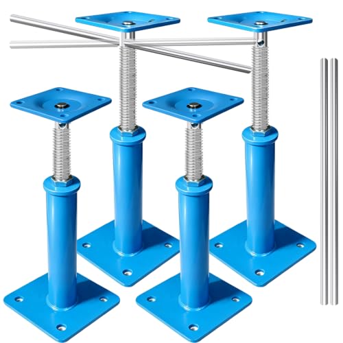11" - 16" House Jacks for Leveling, 4 Pack Screw Jacks Post - color: Blue, size: 11"-16"