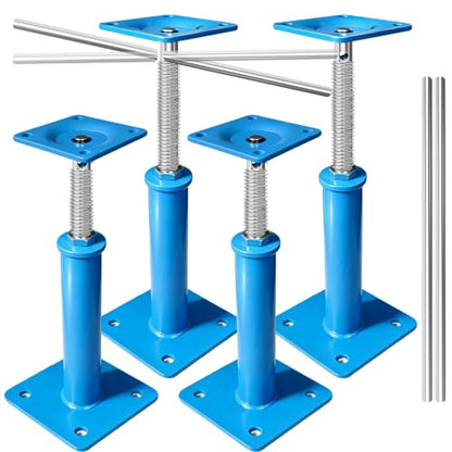 11" - 16" House Jacks for Leveling, 4 Pack Screw Jacks Post - color: Blue, size: 11"-16"