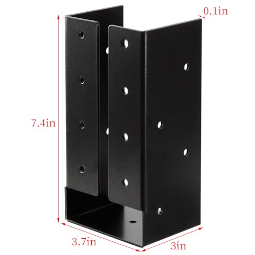 Gawicpy Concealed Joist Hangers, (10-30PCS), 2"x6", 4"x6", 4"x8" with Screws, Outdoor Trim Concealed Flanges, for Beam,Swing, Handrail,Fence (4, 4"x8") - size: 4"x8"