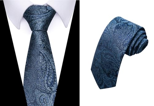 joy alice Tie For Men 6 PCS Necktie Woven Jacquard Neck Ties Set Neck Ties - color: Navyblue Yellow Navyblue Babybluenavyblue Navyblue Black