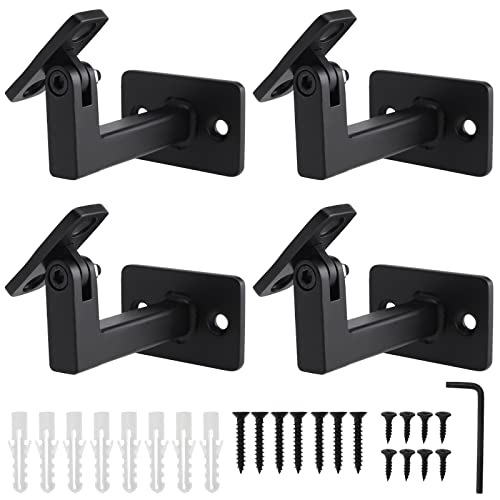 RealPlus Swivel Handrail Brackets Heavy Duty Adjustable Square Hand Rail Brackets for Staircase Stair, Pack of 4 - size: Pack of 4