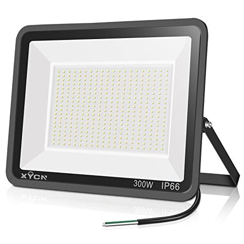 XYCN 300W LED Flood Light (2000W Equivalent), Super Bright 42,500LM 5000K Daylight IP66 Waterproof Security Outdoor LED Arena Lights Commercial Lighting Floodlight for Backyard|Court|Stadium|Yard - color: 300W led flood light