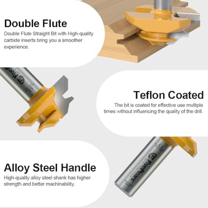 FivePears 45 Degree Lock Miter Router Bit 1/2 Inch Shank,Timberlock 45 Lock Miter Router Bit 3PCS Set,for 31/64",3/4",1",Cutting Height,Timber Lock Router Bit Easy to Create Lock Miter Joint - size: 1/2"shank