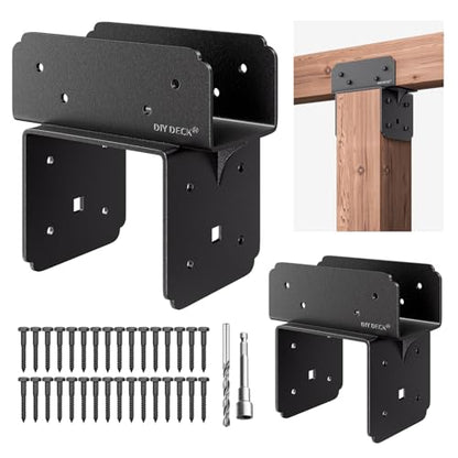 2Pack Stainless Steel Bracket for Wood 6x6(Actual 5.5"x5.5") Post to 4x6(Actual 3.5"x5.5") Beam Connector Post Anchor Base Metal Hardware ( P6x6-B(4x4/4x6)) - size: P6x6-B(4x4/4x6), style: 2Pack