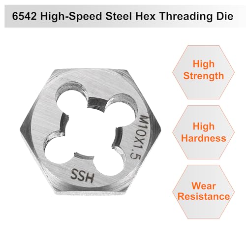 HARFINGTON Hex Threading Die M10x1.5 Metric Thread Rethreading Fixed Die - size: M10 x 1.5