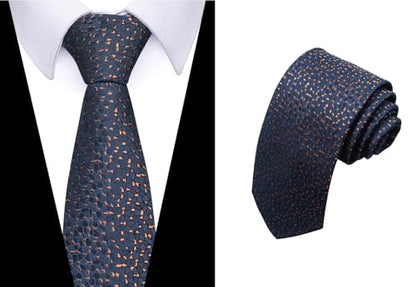 joy alice Tie For Men 6 PCS Necktie Woven Jacquard Neck Ties Set Neck Ties - color: Blackyellow Black Blackyellow