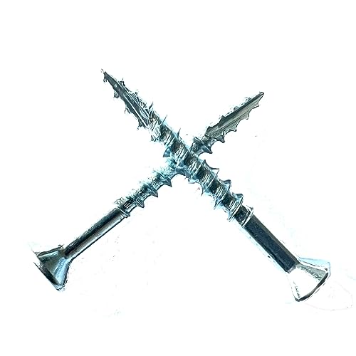 Wood Screws #8 x 1-1/2 in Type 17 Point w/Nibs Particle Board Screws 120 PCS Flat Head Steel Zinc Coated Wood Screws Great for Particle Board, MDF, Cabinet Hinges, Furniture, Woodworking