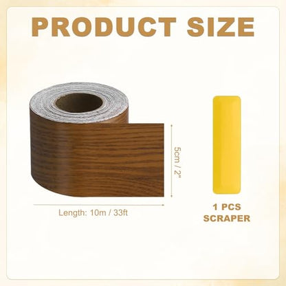 HARFINGTON Wood Grain Repair Tape 2" x33ft Self-Adhesive Repair Patch - color: Teak, size: 2" x 33ft