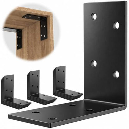 3 Inch Heavy Duty L Brackets for Wood, Galvanized Corner Braces, 15 PCS - size: 3x3x1.5 Inch