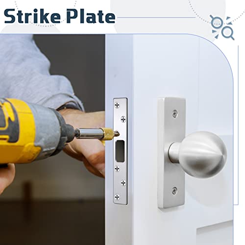 Therwen 4 Pcs 6 Inch Door Strike Plate Security Latch with Screws, Sliver - color: Sliver