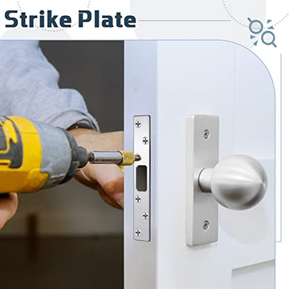 Therwen 4 Pcs 6 Inch Door Strike Plate Security Latch with Screws, Sliver - color: Sliver