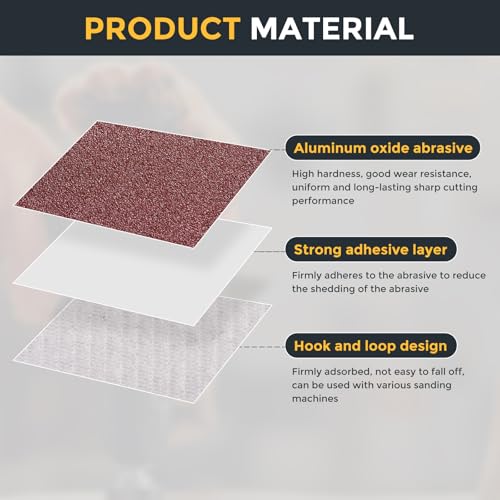 HARFINGTON 15 Pcs 5 Inch Sanding Disc 100 Grit Red Aluminum Oxide - size: 5 Inch(100 Grit)
